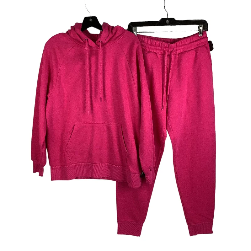 Athletic Pants 2pc By Zenana Outfitters In Pink, Size: M