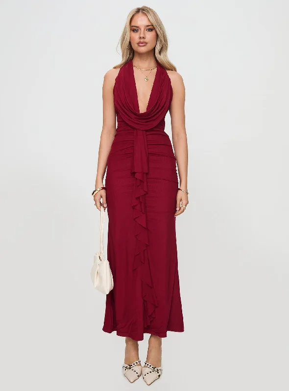 Corzetti Maxi Dress Burgundy