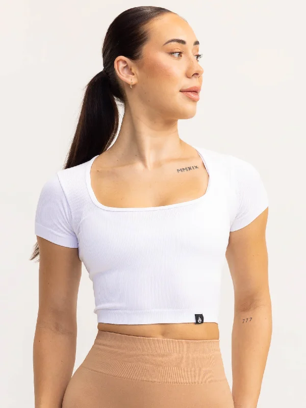 Lift 2.0 Rib Seamless T-Shirt - White