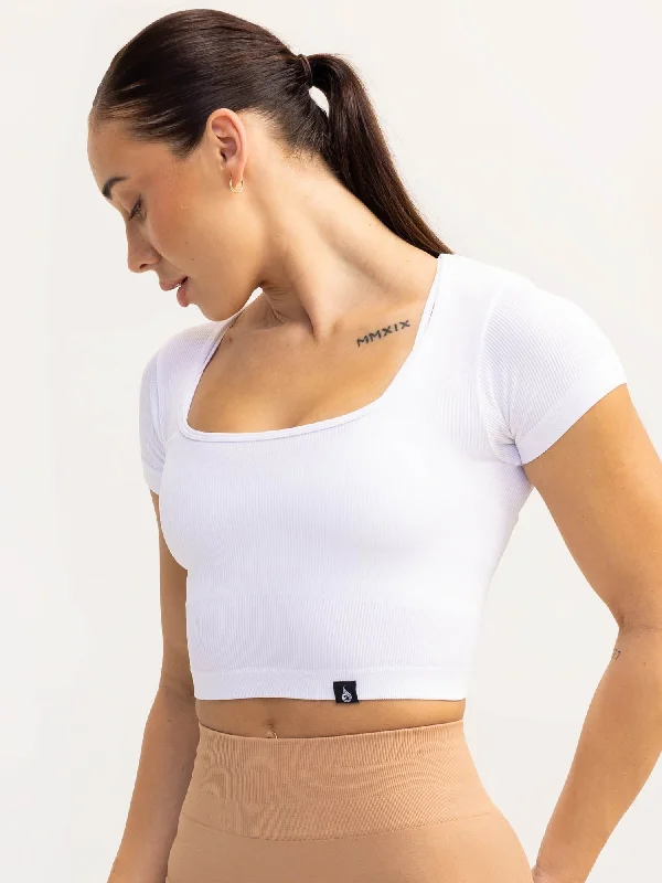 Lift 2.0 Rib Seamless T-Shirt - White