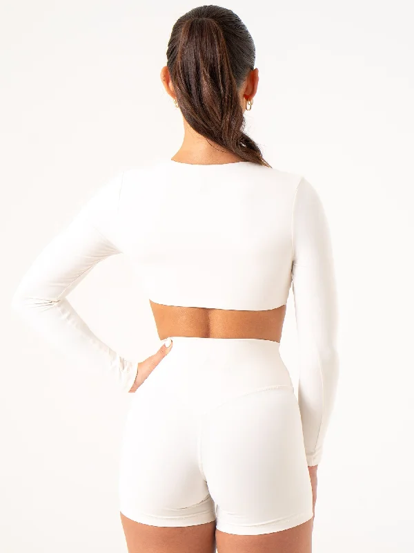 NKD Knot Long Sleeve Top - Off White