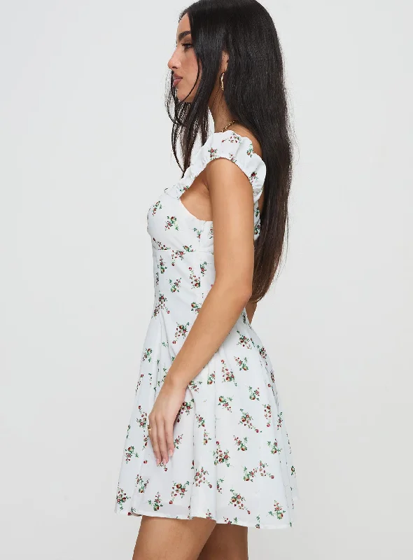 True Lives Mini Dress White Floral