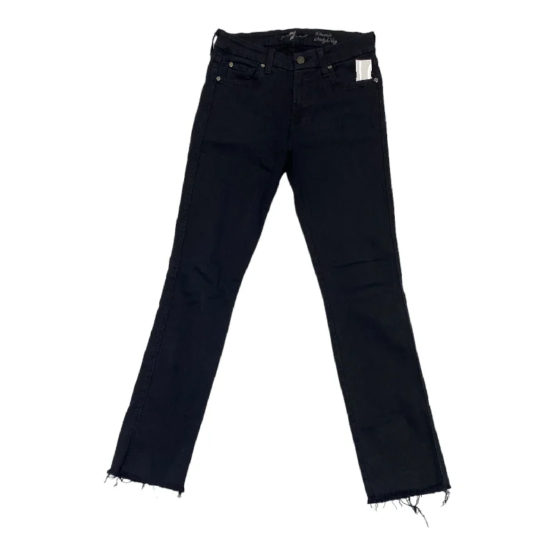 Black Denim Jeans Straight 7 For All Mankind, Size 4