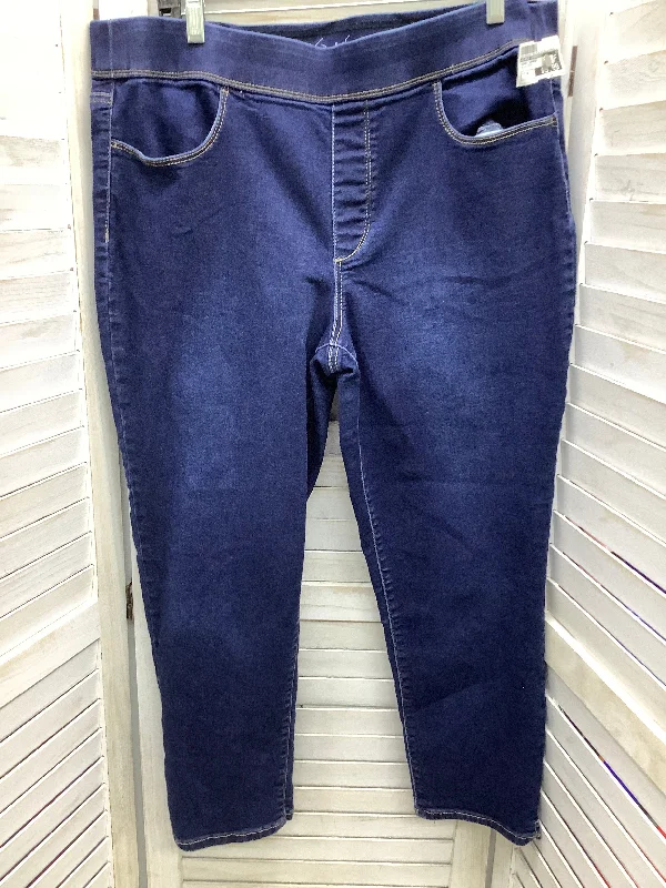 Blue Denim Jeans Cropped Gloria Vanderbilt, Size 14