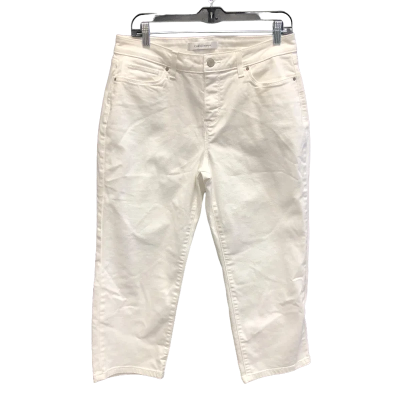 White Jeans Cropped Croft And Barrow, Size 12