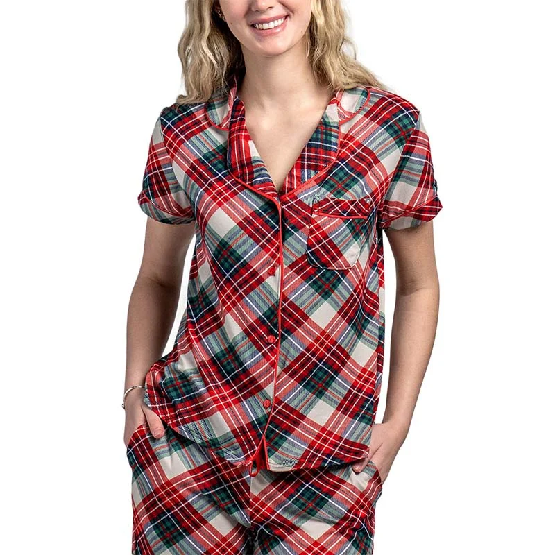 Prancer's Plaid Pajama Top