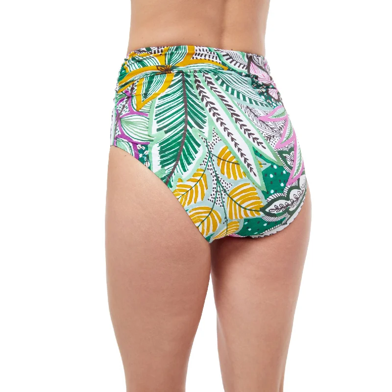 Tropic Boom High Waist swim bottom with side shirring