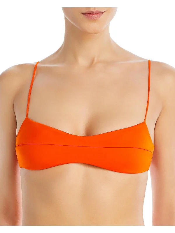 Womens Solid Polyester Bikini Swim top