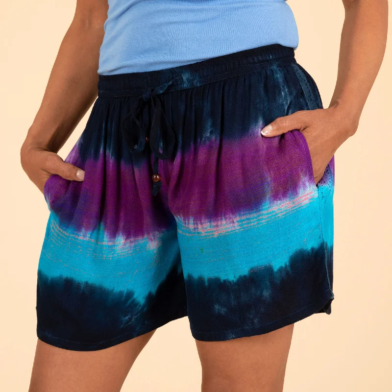 Ocean Waves Hand Dyed Drawstring Shorts