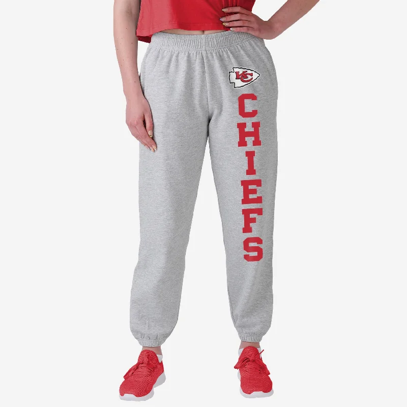 Kansas City Chiefs Womens Big Wordmark Gray Sweatpants