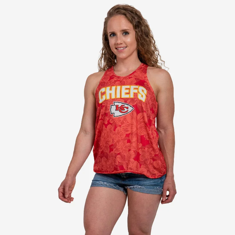 Kansas City Chiefs Womens Hibiscus Twist Back Sleeveless Top