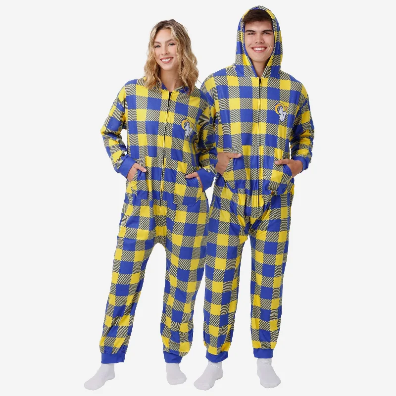 Los Angeles Rams Plaid One Piece Pajamas