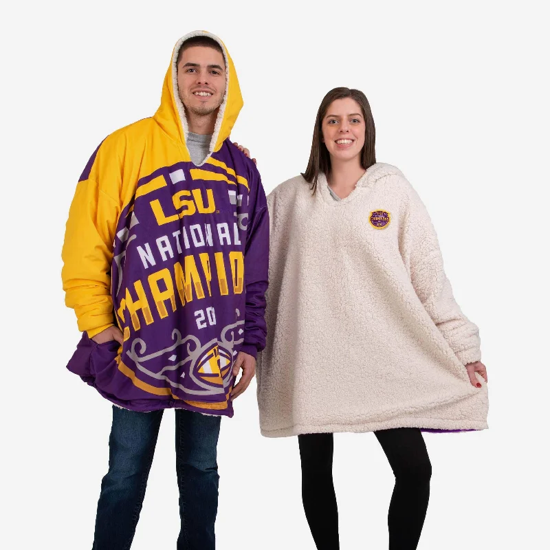 LSU Tigers 2019 Football National Champions Reversible Colorblock Hoodeez