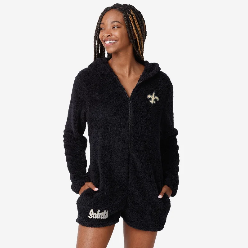 New Orleans Saints Womens Short Cozy One Piece Pajamas