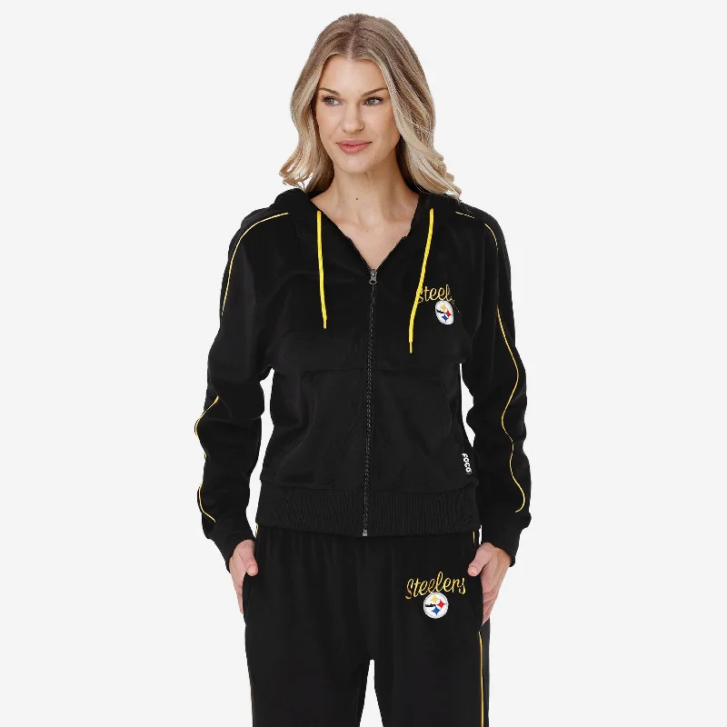 Pittsburgh Steelers Womens Velour Zip Up Top