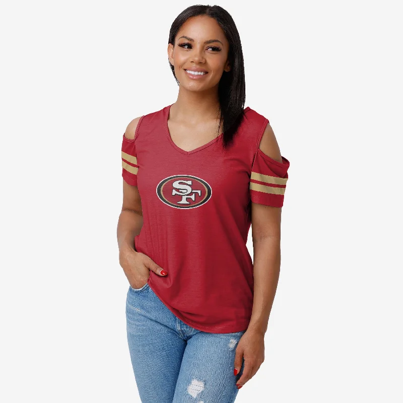 San Francisco 49ers Womens Cold Shoulder T-Shirt