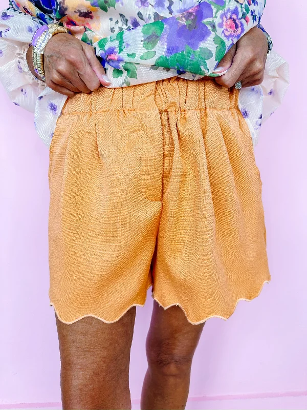 SARA MAE SCALLOP SHORTS - ORANGE