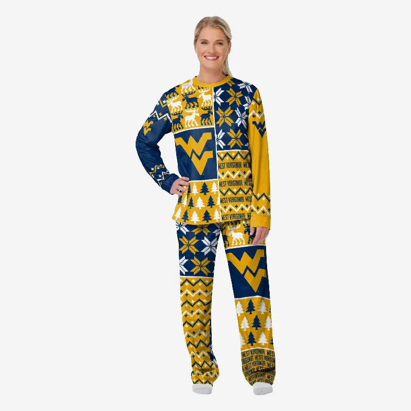 West Virginia Mountaineers Womens Busy Block Family Holiday Pajamas