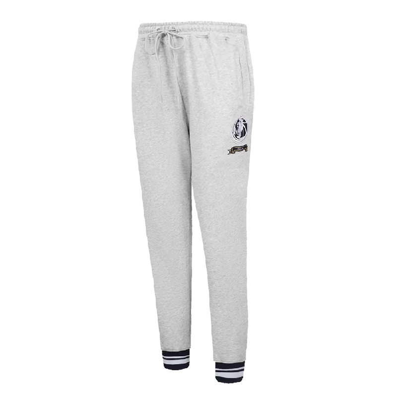 NBA DALLAS MAVERICKS PRO PREP WOMEN'S RIB FLC SWEATPANT (HEATHER GREY/MIDNIGHT NAVY)