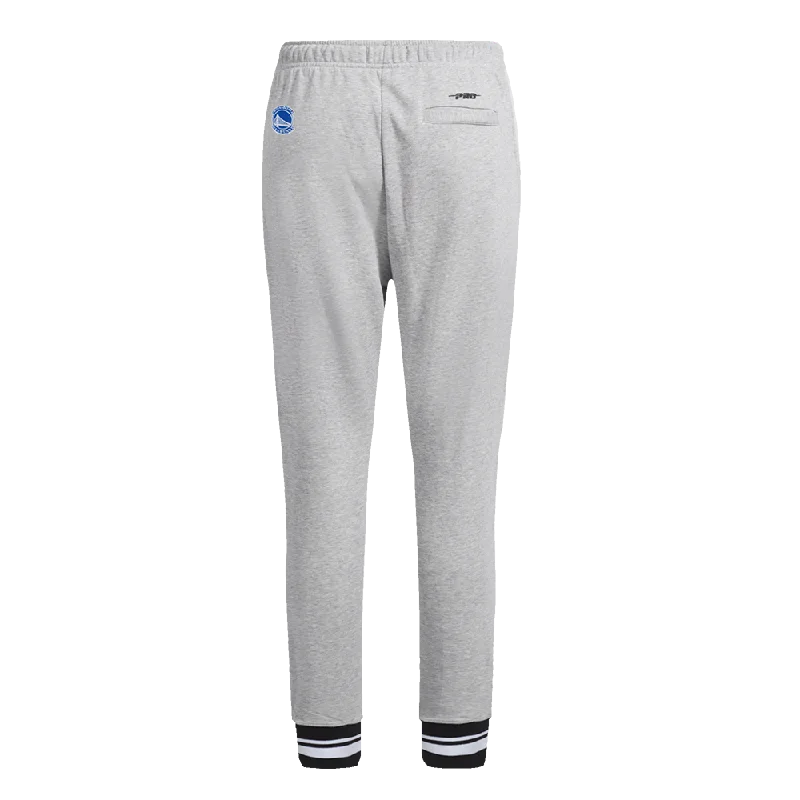 NBA GOLDEN STATE WARRIORS PRO PREP WOMEN'S RIB FLC SWEATPANT (HEATHER GRAY/BLACK)