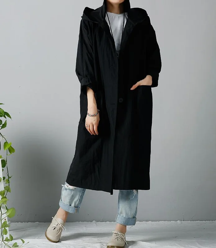 Black plus size coats hoodie cardigans woman