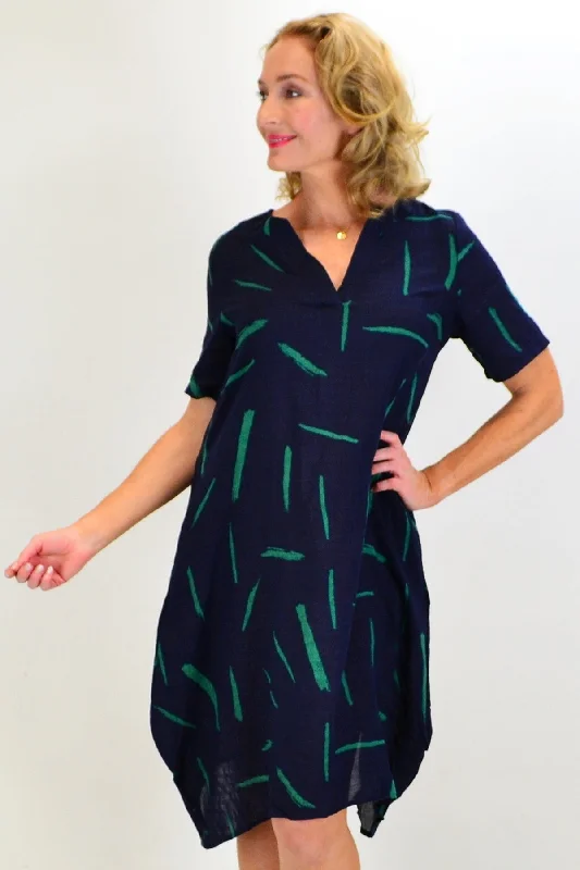 Blue Green Splash Tunic Dress