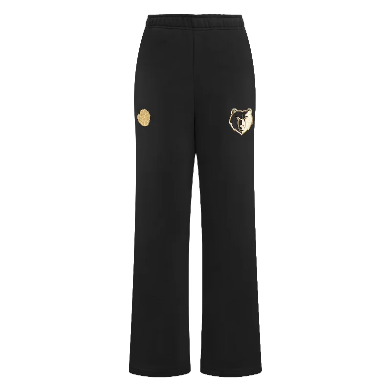 NBA MEMPHIS GRIZZLIES HOLIDAY GLAM WOMEN'S FLC STRAIGHT LEG PANT (BLACK)