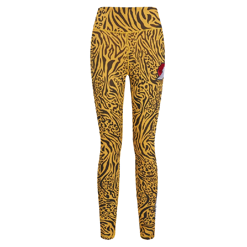 NBA PORTLAND TRAIL BLAZERS ANIMAL PRINT AOP WOMEN'S JERSEY LEGGING (NATURAL ANIMAL PRINT)