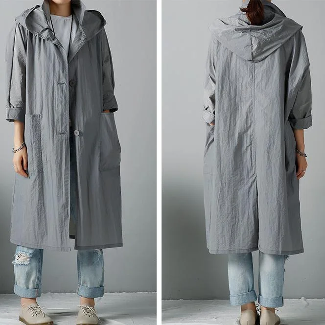 Gray oversized hoodie cardigans winter coats