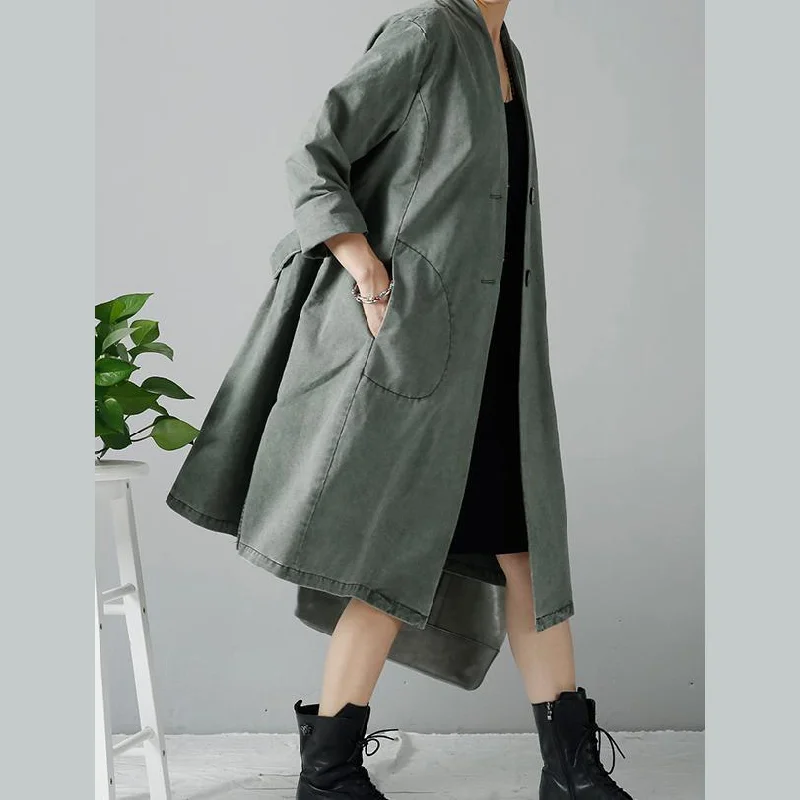 Green cotton windbreak oversize dust coats