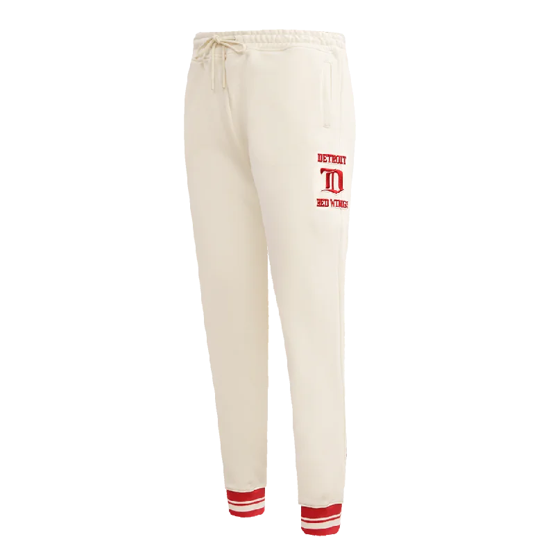 NHL DETROIT RED WINGS RETRO CLASSIC WOMEN'S RIB SWEATPANT (EGGSHELL/ RED)