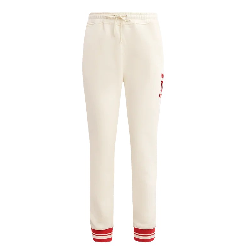 NHL DETROIT RED WINGS RETRO CLASSIC WOMEN'S RIB SWEATPANT (EGGSHELL/ RED)