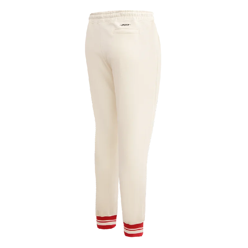 NHL DETROIT RED WINGS RETRO CLASSIC WOMEN'S RIB SWEATPANT (EGGSHELL/ RED)