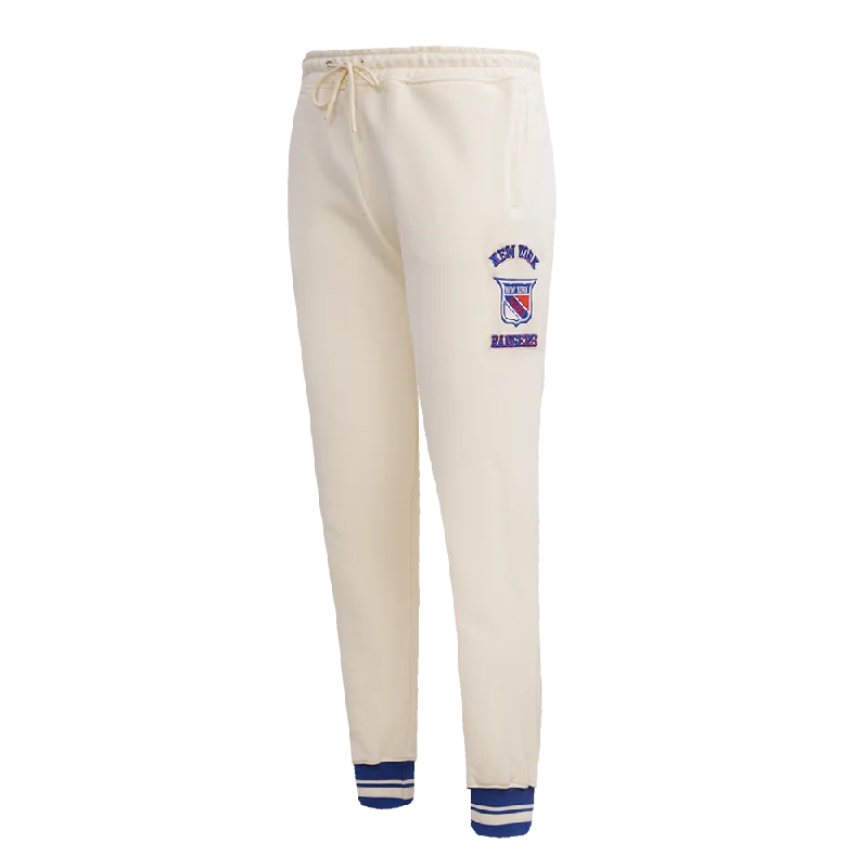 NHL NEW YORK RANGERS RETRO CLASSIC WOMEN'S RIB SWEATPANT (EGGSHELL/ROYAL BLUE)