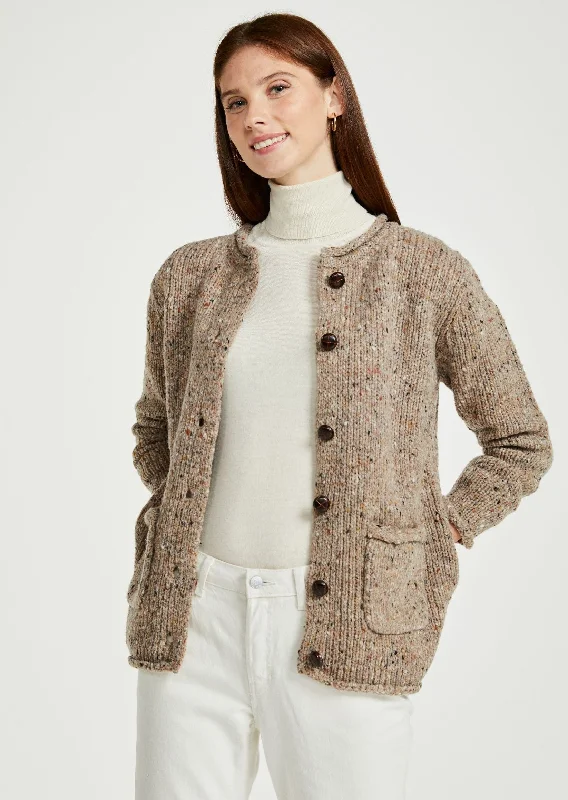 Ladies Donegal Wool Cardigan | Oatmeal