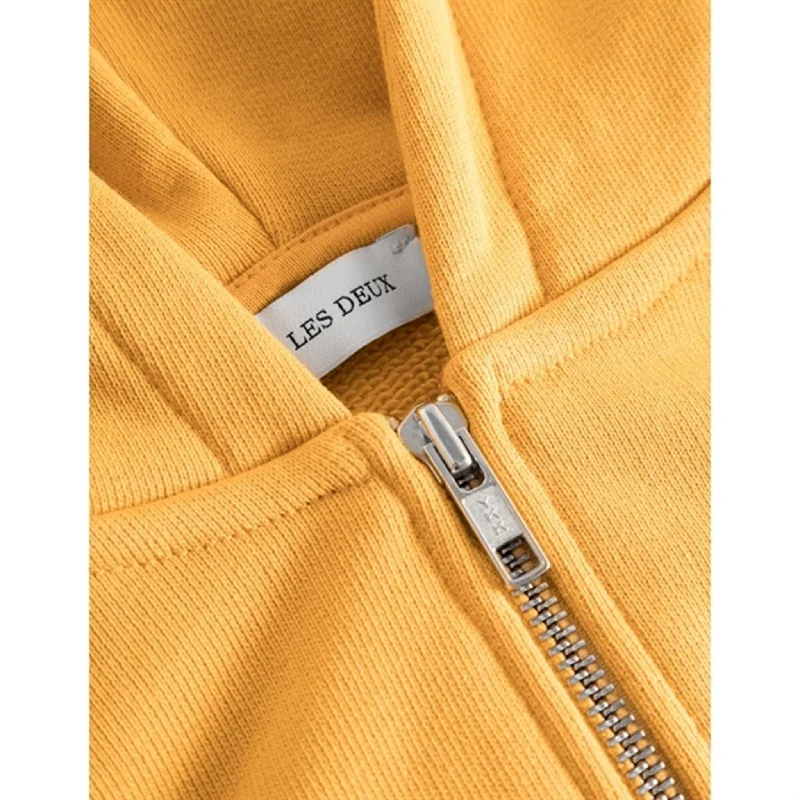 Les Deux Kids Mustard Yellow/Ivory Globe Zipper Hoodie