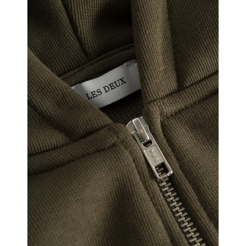 Les Deux Kids Olive Night/Ivory Globe Zipper Hoodie