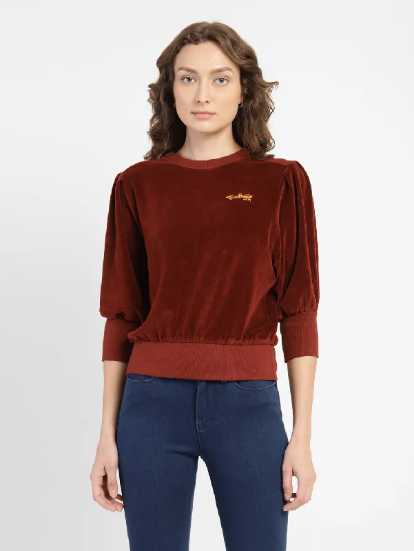 Women's Solid Round Neck Sweatshirt