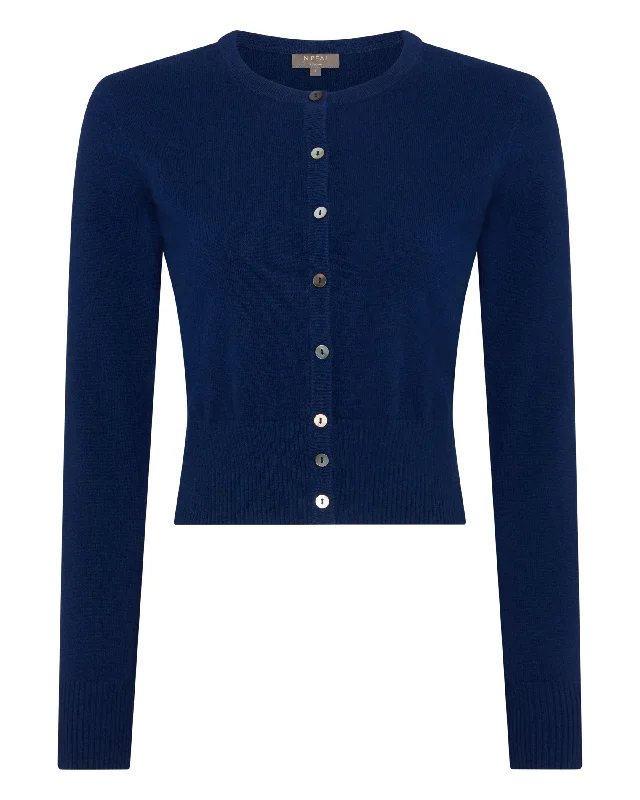 Women's Ivy Cropped Cashmere Cardigan French Blue