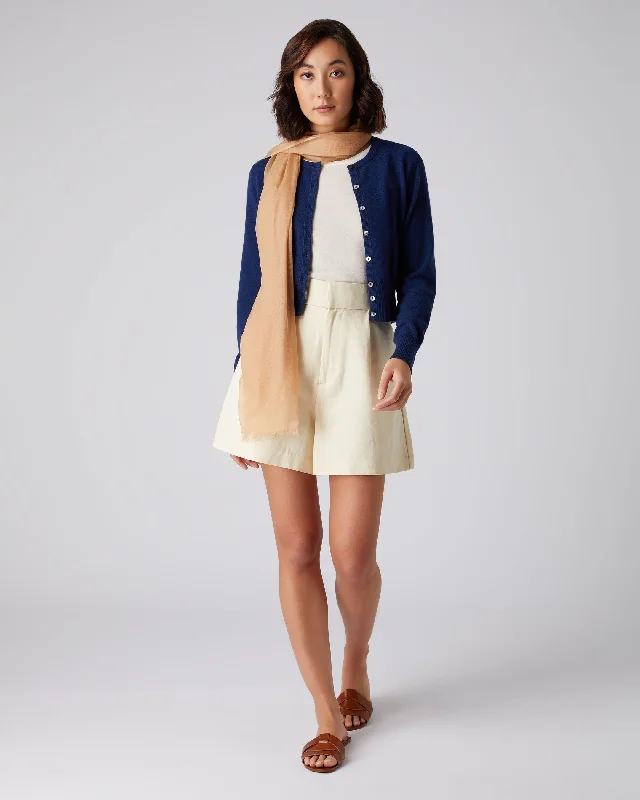 Women's Ivy Cropped Cashmere Cardigan French Blue