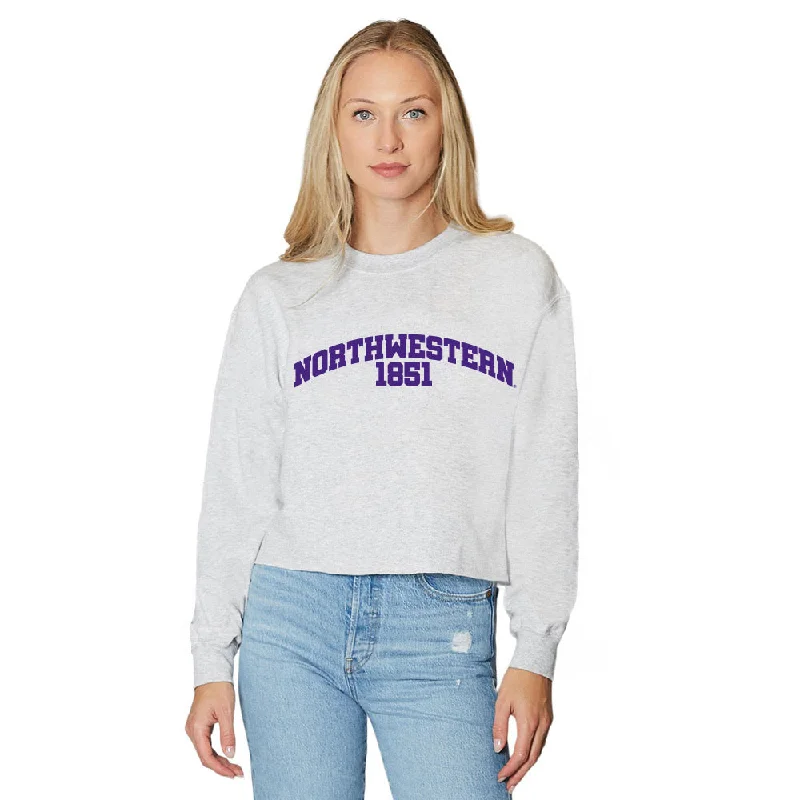 Northwestern Wildcats Established Gray Crewneck