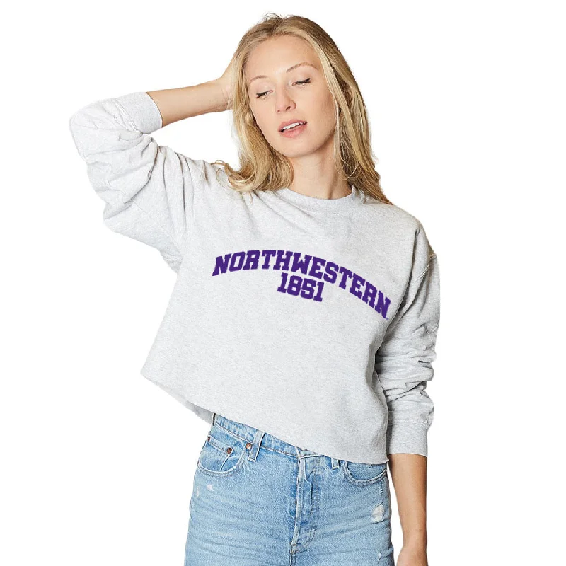 Northwestern Wildcats Established Gray Crewneck