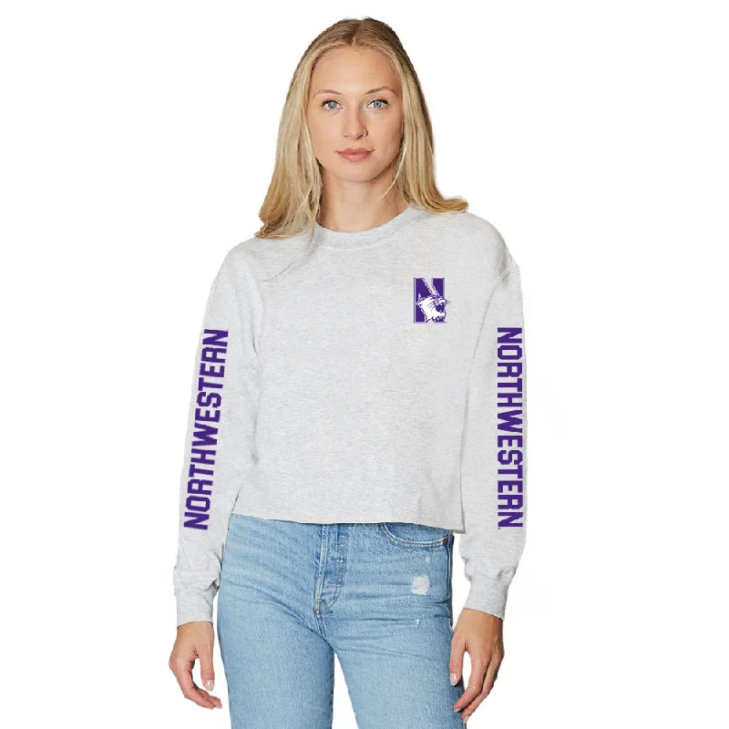 Northwestern Wildcats Varsity Gray Crewneck