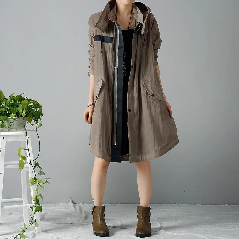 Tea green oversized coats cozy woman trench cardigans