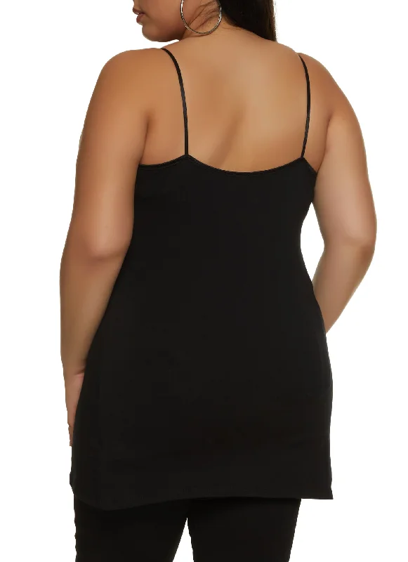 Plus Size Solid Scoop Neck Cami