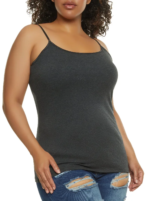 Plus Size Basic Cotton Scoop Neck Cami