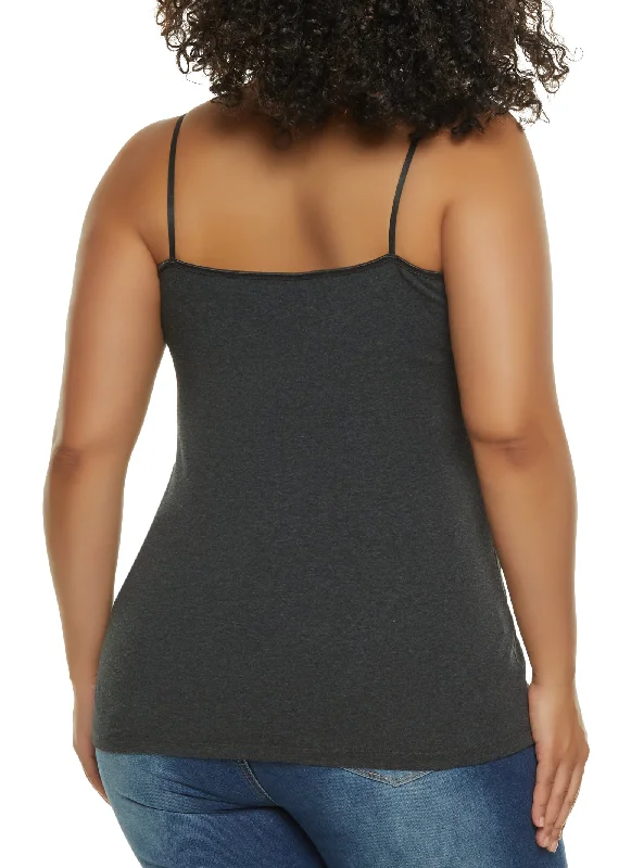 Plus Size Basic Cotton Scoop Neck Cami