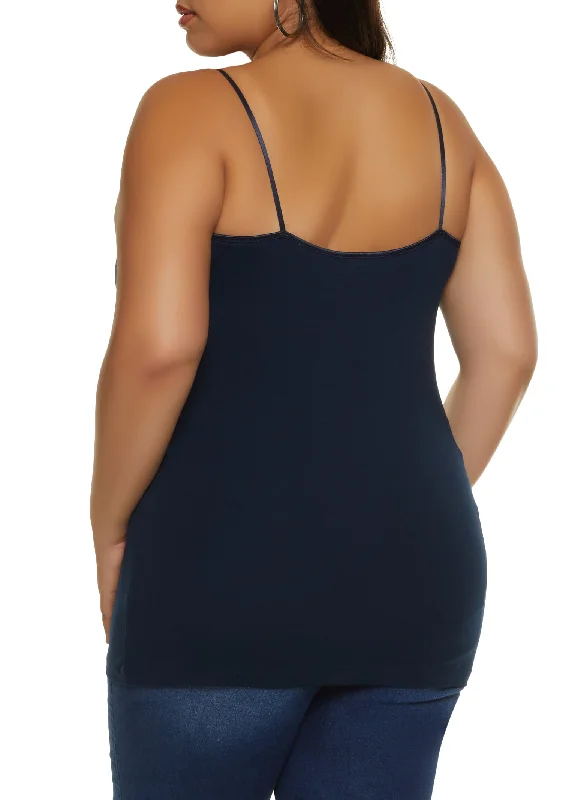 Plus Size Basic Cotton Scoop Neck Cami