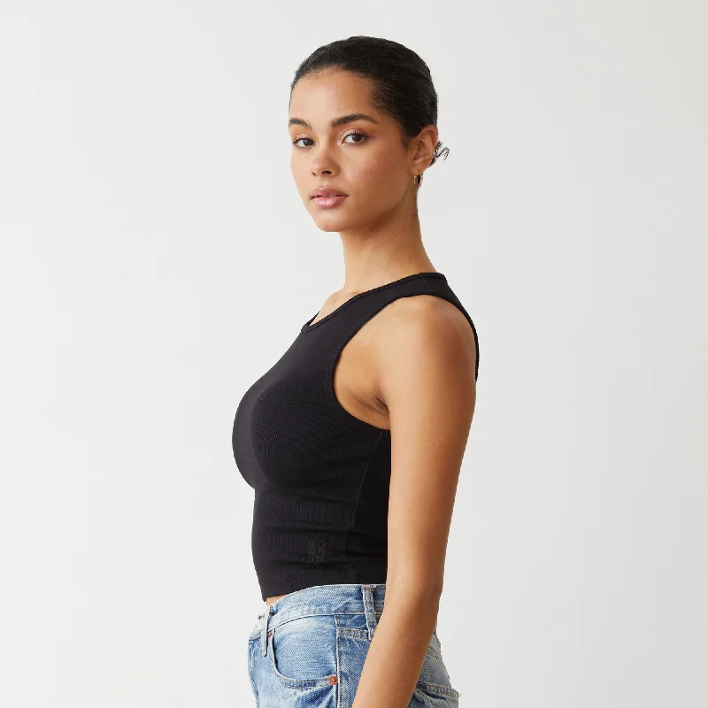 Supimaluxe Rib Crop High Neck Tank