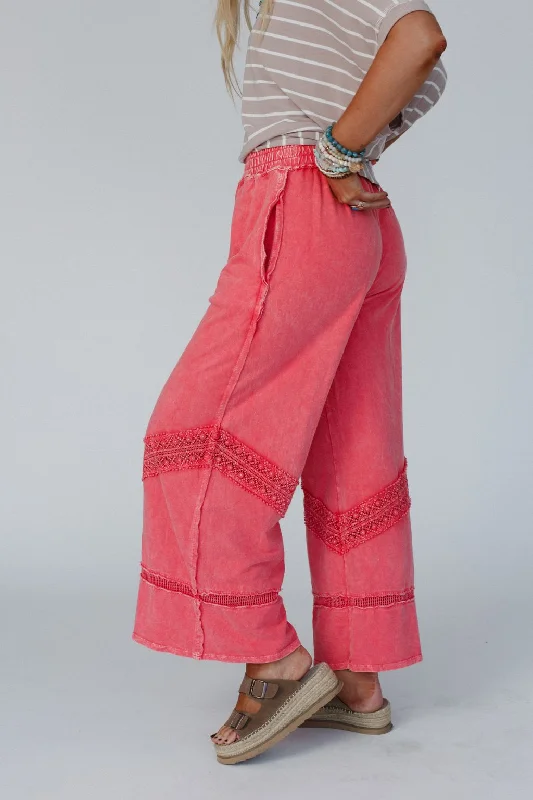 Any Day Wide Leg Pants - Coral